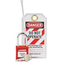 Nylon Safety Lockout Padlock & Tag Kit, 3 Components Distribution Jean Lapalme