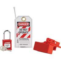 BatteryBlock Forklift Power Connector Lockout with Nylon Safety Padlock, Electrical Kit, 3 Components Distribution Jean Lapalme