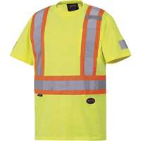 6980 Safety T-Shirt, Cotton, Small, High Visibility Lime-Yellow Distribution Jean Lapalme