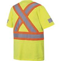 6980 Safety T-Shirt, Cotton, Small, High Visibility Lime-Yellow Distribution Jean Lapalme
