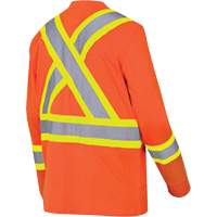 6981 Long-Sleeved Safety Shirt, Cotton, Small, High Visibility Orange Distribution Jean Lapalme