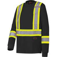 6983 Long-Sleeved Safety Shirt, Cotton, X-Small, Black Distribution Jean Lapalme