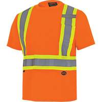 6990 Bird's-Eye Safety Shirt, Polyester, X-Small, High Visibility Orange Distribution Jean Lapalme