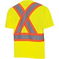 6991 Bird's-Eye Safety Shirt, Polyester, 3X-Large, High Visibility Lime-Yellow Distribution Jean Lapalme