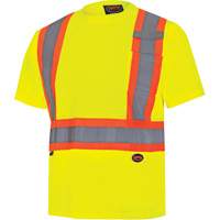 6991 Bird's-Eye Safety Shirt, Polyester, 3X-Large, High Visibility Lime-Yellow Distribution Jean Lapalme