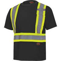 6992 Bird's-Eye Safety Shirt, Polyester, X-Small, Black Distribution Jean Lapalme