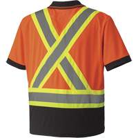 6986 Bird's-Eye Safety Polo Shirt, Polyester, Small, High Visibility Orange Distribution Jean Lapalme