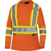 6968 T-shirt de s&eacute;curit&eacute; en il-de-perdrix pour femme, Polyester, T-petit, Orange haute visibilit&eacute; Distribution Jean Lapalme