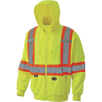 6941 Chandail capuche &agrave; fermeture &eacute;clair, T-petit, Jaune haute visibilit&eacute; Distribution Jean Lapalme