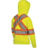 6925W Chandail &agrave; capuche avec fermeture &eacute;clair pour femme, T-petit, Jaune haute visibilit&eacute; Distribution Jean Lapalme