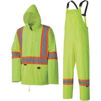 5599 Combinaison de pluie imperm&eacute;able et l&eacute;g&egrave;re, Polyester/PVC, T-petit, Jaune lime haute visibilit&eacute; Distribution Jean Lapalme