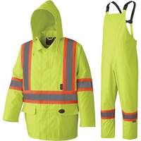 5609 Combinaison de pluie imperm&eacute;able 210D, Polyester/PVC, T-petit, Jaune lime haute visibilit&eacute; Distribution Jean Lapalme