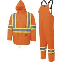 5618 Combinaison de pluie 150D, Polyester/Polyur&eacute;thane, Petit, Orange haute visibilit&eacute; Distribution Jean Lapalme