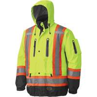 5201 Veste imperm&eacute;able et respirante de premi&egrave;re qualit&eacute;, Polyester, Noir/Jaune lime haute visibilit&eacute;, Grand Distribution Jean Lapalme