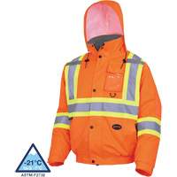 5032 Veste aviateur de s&eacute;curit&eacute; imperm&eacute;able et matelass&eacute;e pour l'hiver, Polyester, Orange haute visibilit&eacute;, Petit Distribution Jean Lapalme