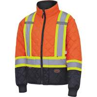 5015 Manteau matelass&eacute; pour cong&eacute;lateur, Polyester, Noir/Orange haute visibilit&eacute;, T-petit Distribution Jean Lapalme