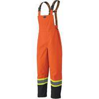 5404 Salopettes imperm&eacute;ables 300D Trilobal antid&eacute;chirure, Polyester, Petit, Noir/Orange haute visibilit&eacute; Distribution Jean Lapalme