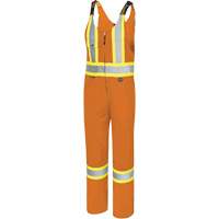6617T Salopettes, Polyester, 40, Orange haute visibilit&eacute; Distribution Jean Lapalme