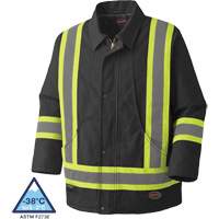 5535BKA Manteau en toile de coton matelass&eacute;e, Noir, T-petit Distribution Jean Lapalme