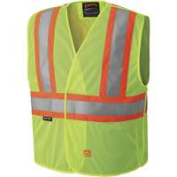 6916A Flame Resistant Safety Vest, High Visibility Lime-Yellow, Medium/Small, Polyester Distribution Jean Lapalme