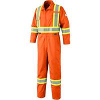 7705T Combinaison ignifuge FR-Tech avec fermetures &agrave; glissi&egrave;re aux jambes, Taille 40 (grand taille), Orange haute visibilit&eacute;, 9,7 cal/cm² Distribution Jean Lapalme