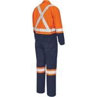 7702BB Combinaison de s&eacute;curit&eacute; FR-Tech 2 tons, Taille 36, Bleu marin/Orange, 10 cal/cm² Distribution Jean Lapalme