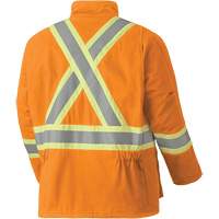 5533 Manteau de s&eacute;curit&eacute; ignifuge, Petit, Orange haute visibilit&eacute;, 58 cal/cm² Distribution Jean Lapalme