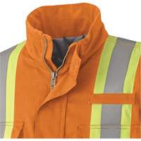 5533 Manteau de s&eacute;curit&eacute; ignifuge, Petit, Orange haute visibilit&eacute;, 58 cal/cm² Distribution Jean Lapalme