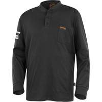 332 Chandail Henley en tricot interlock ignifuge, Petit, Noir Distribution Jean Lapalme
