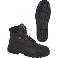 1026 Bottes de travail 6" marron, Cuir, Embout Acier, Taille 10 Distribution Jean Lapalme