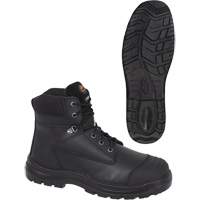 1025 Bottes de travail 6" noires, Cuir, Embout Acier, Taille 10 Distribution Jean Lapalme