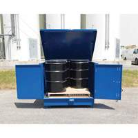 Palette de d&eacute;versement en acier avec couvercle rigide S-4 Ultra, 61" lo x 54,4" la x 52" h, Capacit&eacute; de charge 4700 lb Distribution Jean Lapalme