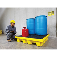 Ultra-Spill Pallet emboitable, 4 barils, Capacit&eacute; de d&eacute;versement 66 gal. US, 51" x 51" x 10" Distribution Jean Lapalme