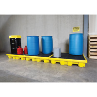 Ultra-Spill Pallet emboitable, 4 barils, Capacit&eacute; de d&eacute;versement 66 gal. US, 51" x 51" x 10" Distribution Jean Lapalme