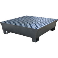 Ultra-Spill Pallet en acier, 4 barils, Capacit&eacute; de d&eacute;versement 68 gal. US, 49,1" x 47,1" x 10,9" Distribution Jean Lapalme