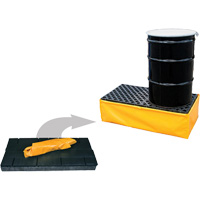 Ultra-Spill Pallet flexible, 2 barils, Capacit&eacute; de d&eacute;versement 66 gal. US, 48" x 24" x 14" Distribution Jean Lapalme