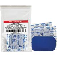 Blue Adhesive Bandages, Rectangular/Square, 3", Fabric Metal Detectable, Non-Sterile Distribution Jean Lapalme