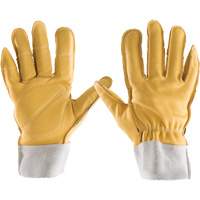 All-Leather Gloves, 7/Small, Grain Leather Palm, Elastic Cuff Distribution Jean Lapalme