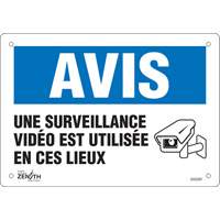 Enseigne  Surveillance vid&eacute;o , 7" x 10", Plastique, Français avec pictogramme Distribution Jean Lapalme