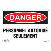 Enseigne  Personnel autoris&eacute; seulement , 7" x 10", Plastique, Français Distribution Jean Lapalme