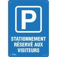 Enseigne  Stationnement r&eacute;serv&eacute; aux visiteurs , 10" x 14", Plastique, Français avec pictogramme Distribution Jean Lapalme