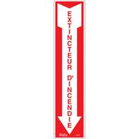 Enseigne  Extincteur d'incendie , 4" x 18", Vinyle, Français avec pictogramme Distribution Jean Lapalme