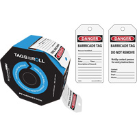Danger Barricade Tags, Cardstock, 3" W x 6-1/4" H, English Distribution Jean Lapalme