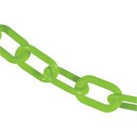 Chaîne de s&eacute;curit&eacute; en plastique robuste, Vert, Maillon de 2", 100' de long Distribution Jean Lapalme
