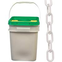 Chaîne de s&eacute;curit&eacute; en plastique robuste, Blanc, Maillon de 2", 120' de long Distribution Jean Lapalme