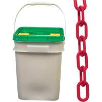 Chaîne de s&eacute;curit&eacute; en plastique robuste, Rouge, Maillon de 2", 120' de long Distribution Jean Lapalme
