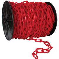 Chaîne de s&eacute;curit&eacute; en plastique robuste, Noir, Maillon de 2", 100' de long Distribution Jean Lapalme