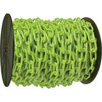Chaîne de s&eacute;curit&eacute; en plastique robuste, Vert, Maillon de 2", 100' de long Distribution Jean Lapalme