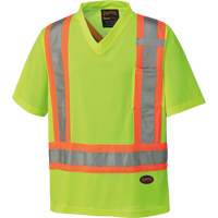 6989 Chandail pour la circulation en micromaille, T-petit, Jaune lime haute visibilit&eacute; Distribution Jean Lapalme
