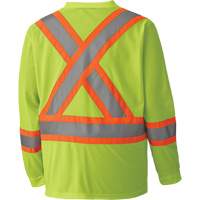 6985 Chandail de s&eacute;curit&eacute; &agrave; manches longues pour circulation en micromaille, Petit, Jaune lime haute visibilit&eacute; Distribution Jean Lapalme